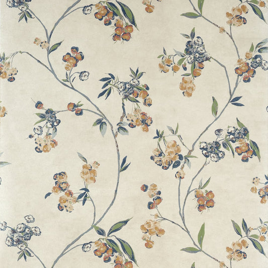 Anna French - Edo Bloom - ¬Apricot and Slate on Pearl - AT16152