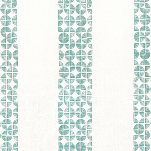 Anna French AW23129 Fairmont Stripe Embroidery Teal Fabric