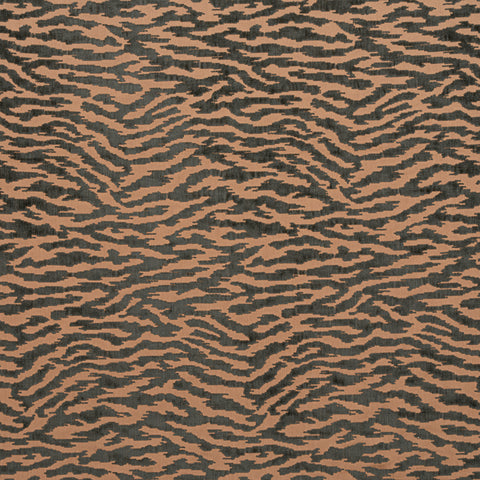 Anna French AW24524 Tadoba Velvet Charcoal on Caramel Fabric