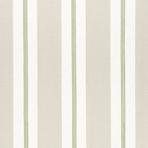 Anna French AW24532 Alden Stripe Embroidery Sage Fabric
