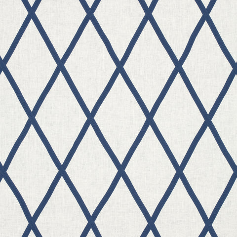 anna french aw78708 tarascon trellis applique navy on white fabric
