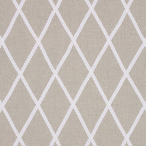 anna french aw78709 tarascon trellis applique white on natural fabric