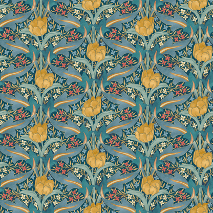 Tulip & Jasmine - Teal - G P & J Baker - BW45104.2.0