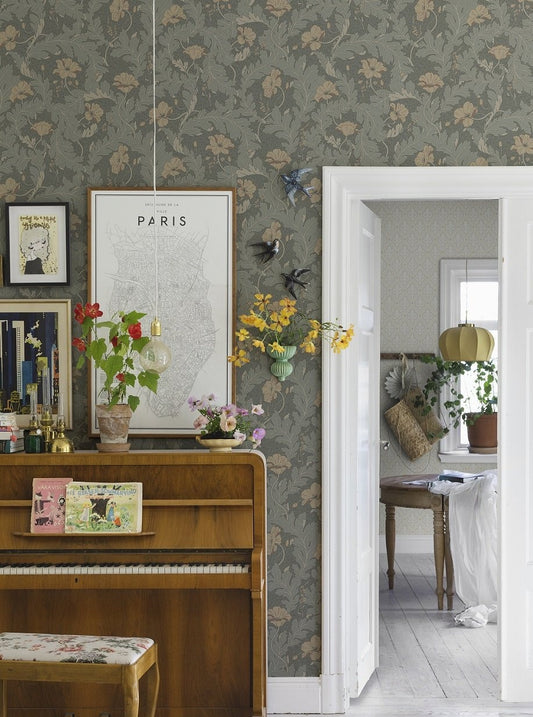 Charlotta Forest Green - 830-78 - Sandberg Wallpaper