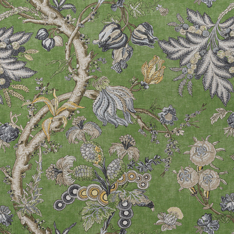 chatelain green fabric - f910844 - thibaut fabric