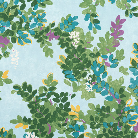 Central Park Sky Blue Fabric - F914334 - Thibaut Fabric