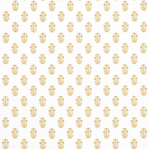 Corwin Gold on White Fabric - F936404 - Thibaut Fabric