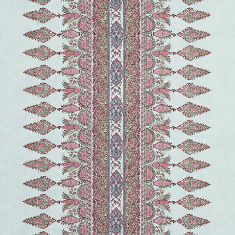 Akola Stripe Raspberry and Teal Fabric - F936411 - Thibaut Fabric