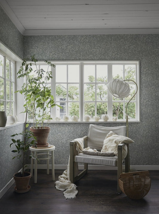 Malin Sage Green - 225-28 - Sandberg Wallpaper