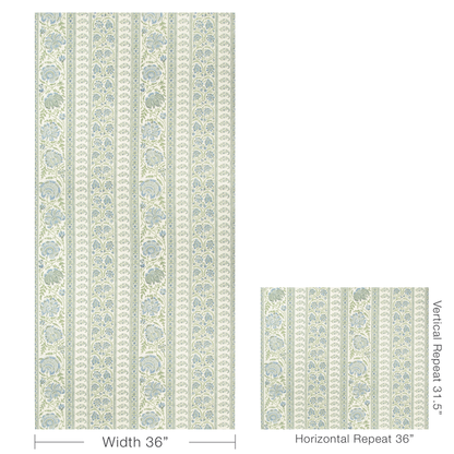 Lee Jofa - Indiennes Stripe wallpaper - Sea - P2022111.530.0