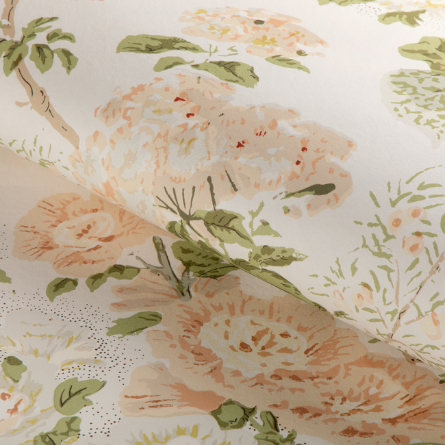 lee jofa - grand althea wallpaper - apricot/moss - p2023115.312.0