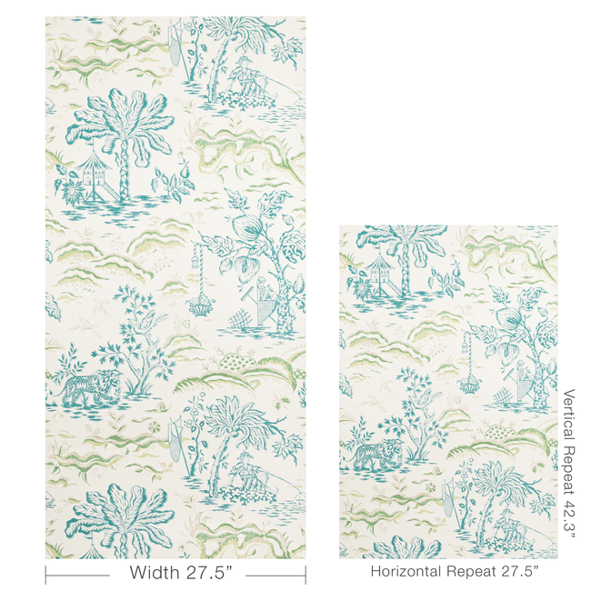 brunschwig & fils - valensole - teal/leaf - p8022101.353.0