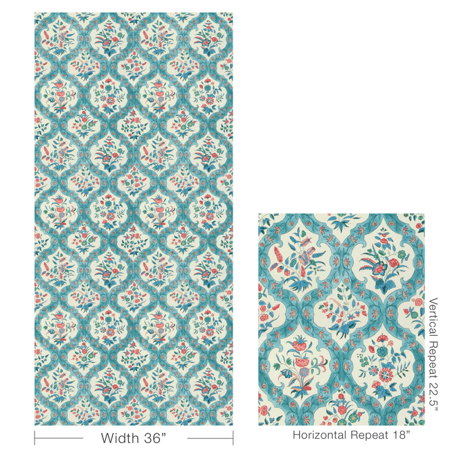 brunschwig & fils - ventoux - teal/rose - p8023102.353.0