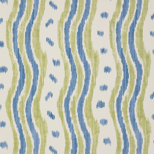 Lee Jofa - Ikat Stripe wallpaper - Blue/Lime - PBFC-3531.523.0