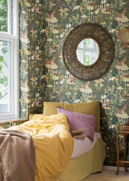 Wildlife Creek, Forest Green - R18002 - Sandberg Wallpaper