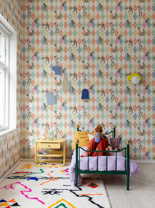 Circus Corner, Rainbow - R18041 - Sandberg Wallpaper