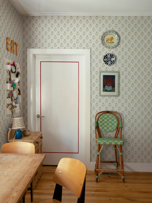 Maskrosen Spring Green - S10137 - Sandberg Wallpaper