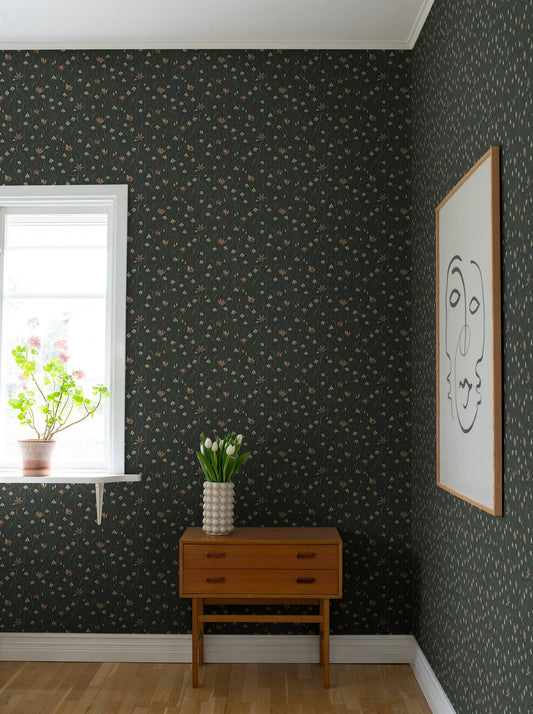 Signe Charcoal - S10158 - Sandberg Wallpaper