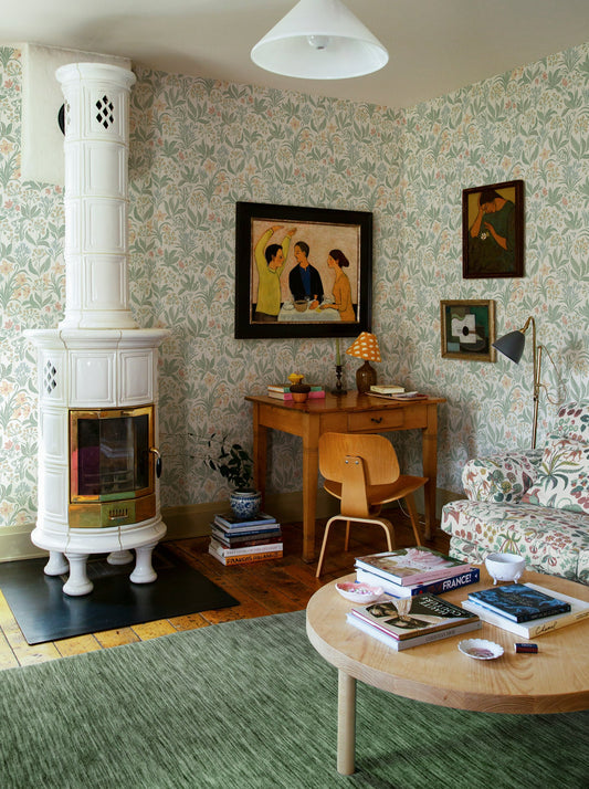 huset i solen spring green - s10160 - sandberg wallpaper