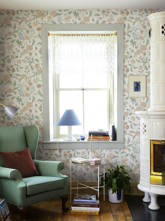 till karin spring green - s10166 - sandberg wallpaper