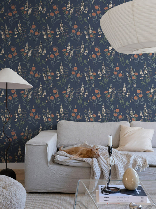Emma Classic Blue - S10185 - Sandberg Wallpaper