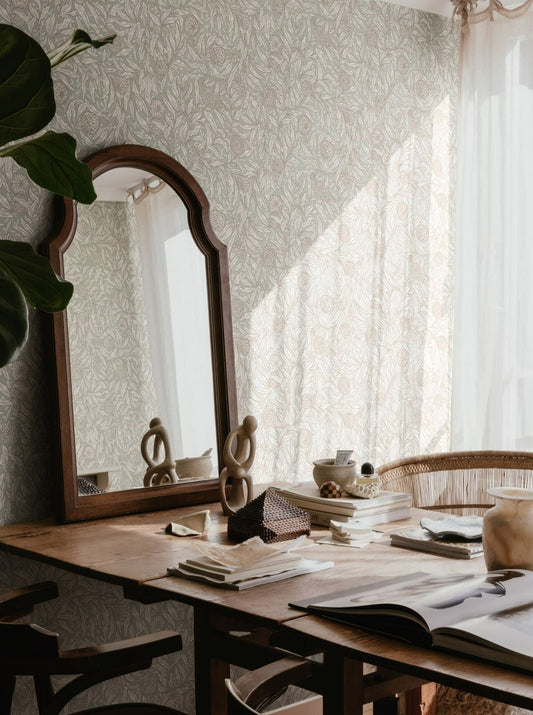 Olof Sage Green - S10204 - Sandberg Wallpaper