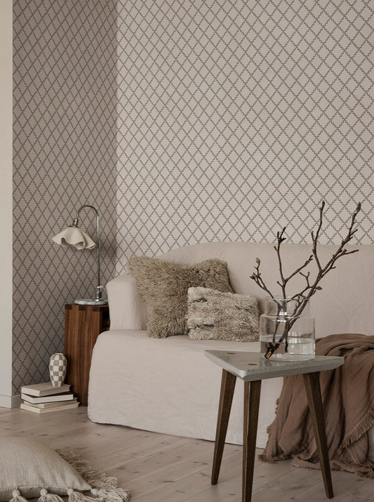 Trellis Graphite - S10306 - Sandberg Wallpaper