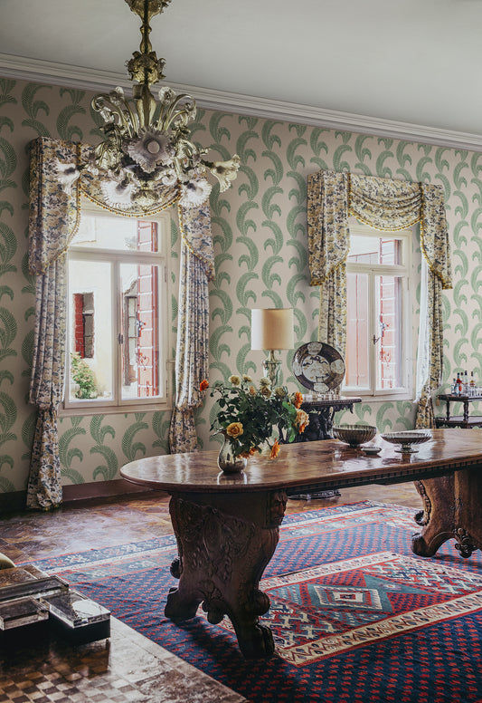 Jasmine, Garden Green - S10439 - Sandberg Wallpaper