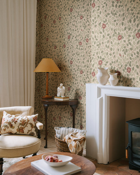 Solliden Burgundy - S10463 - Sandberg Wallpaper
