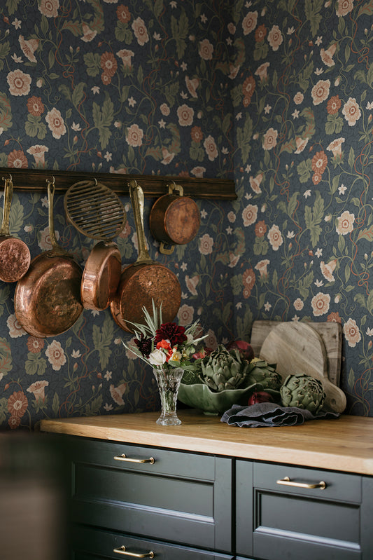 Ulla, Midnight Blue - S10500 - Sandberg Wallpaper