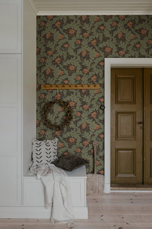 charlotta, brown - s10561 - sandberg wallpaper