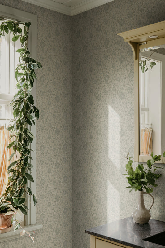 anton, sage green - s10569 - sandberg wallpaper