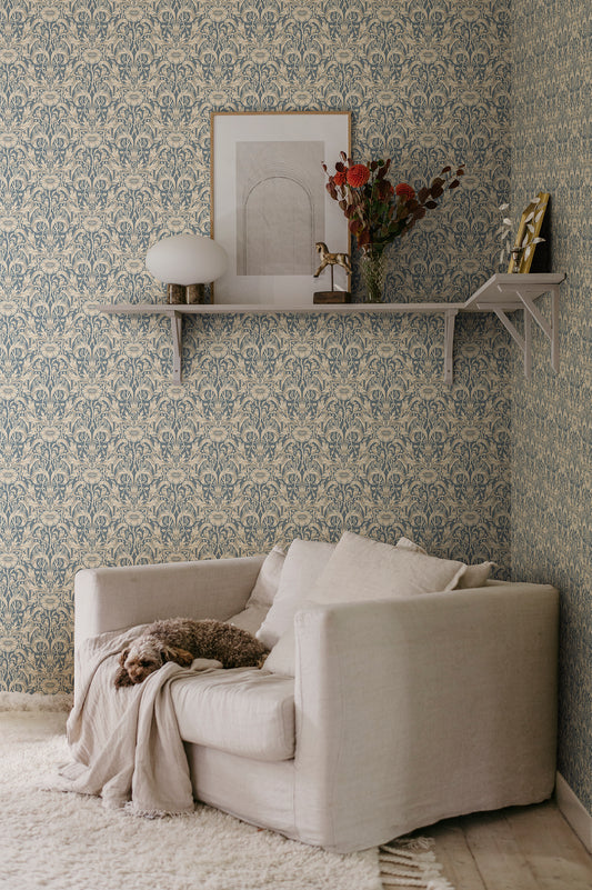 emil, indigo blue - s10571 - sandberg wallpaper