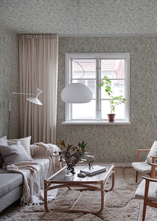 Tree Of Life, Light Blue - S10615 - Sandberg Wallpaper