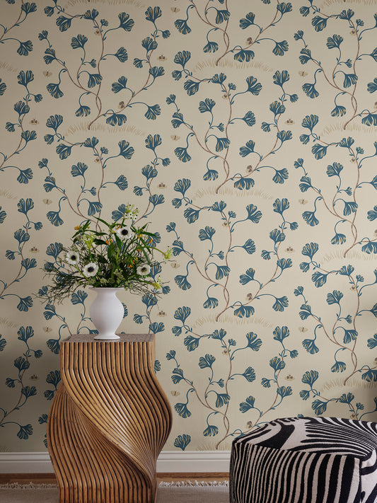 Ebba, Blue - S10618 - Sandberg Wallpaper