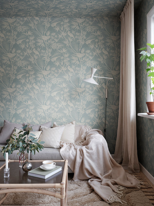 celeste, misty blue - s10623 - sandberg wallpaper