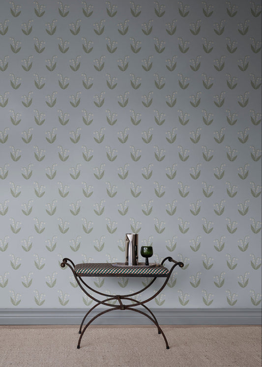 lilly, light blue - s10634 - sandberg wallpaper
