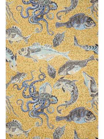 scalamandre - mikonos blue and yellow wallpaper - sc 0001wp81545