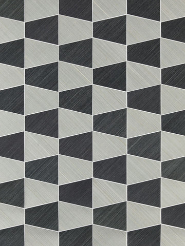 scalamandre - staccato abaca and sisal nickel and onyx wallpaper - sc 0002wp88464