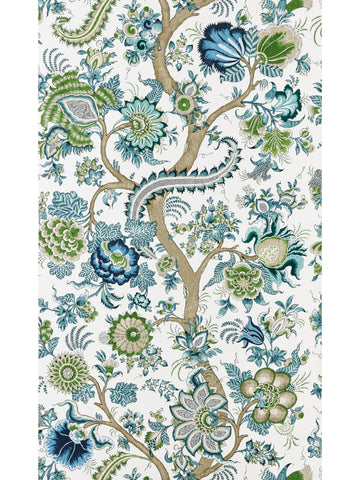 scalamandre - metropolitan palampore aegean wallpaper - sc 0002wp88561