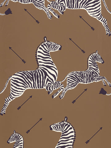 scalamandre - zebras vinyl safari brown wallpaper - sc 0003wp81388mv