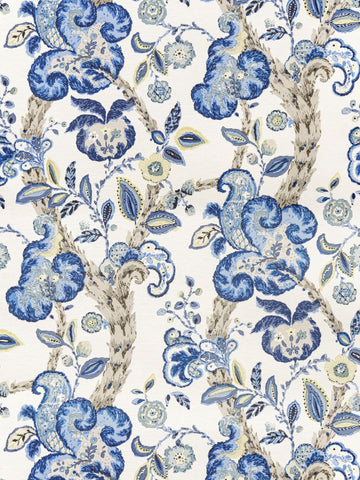 scalamandre - cumbria china blue on ivory wallpaper - sc 0003wp88589