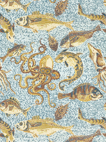 scalamandre - mikonos ochres and aqua wallpaper - sc 0004wp81545