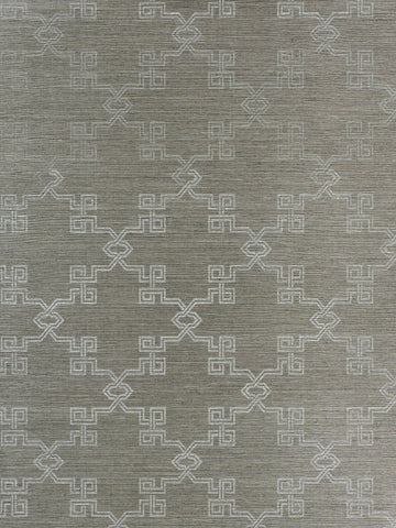 scalamandre - suzhou lattice sisal silver on pewter wallpaper - sc 0004wp88374
