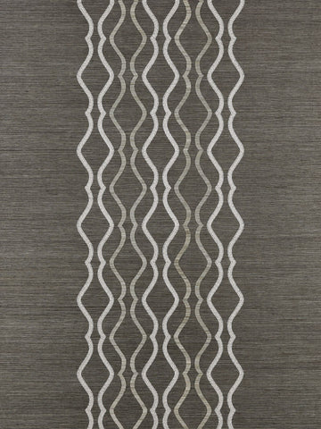 Scalamandre - Valentina Embellished Sisal Sterling Wallpaper - SC 0004WP88447