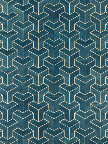 Scalamandre - Forte Wood Navy Wallpaper - SC 0004WP88472