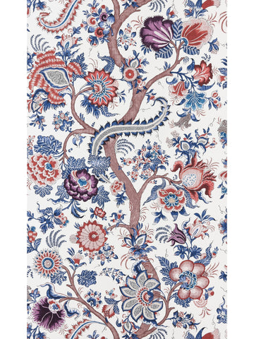 scalamandre - metropolitan palampore red multi wallpaper - sc 0004wp88561