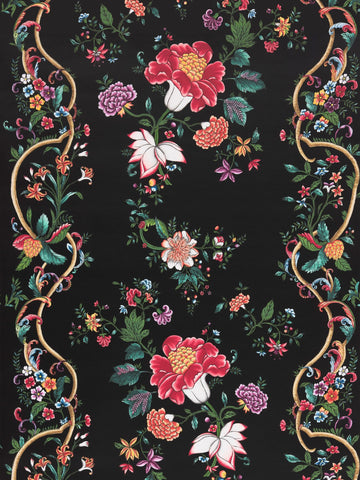 Scalamandre - Camellia Trellis Onyx Ruby Wallpaper - SC 0004WP88566