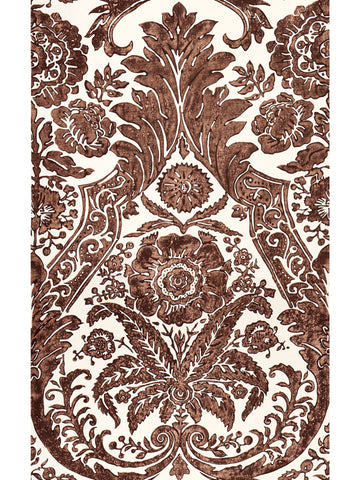 Scalamandre - Luciana Damask Print Espresso Wallpaper - SC 0005WP88354