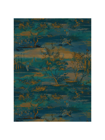 Scalamandre - Sagimai Teal Wallpaper - SC 0005WP88451